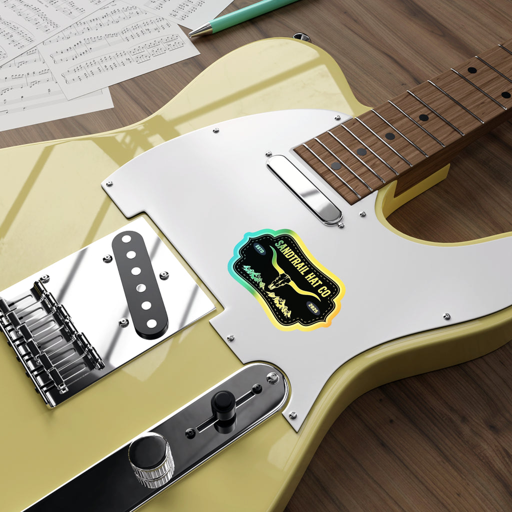 Holographic Die-Cut Sticker — Sandtrail Hat Co. Longhorn Logo