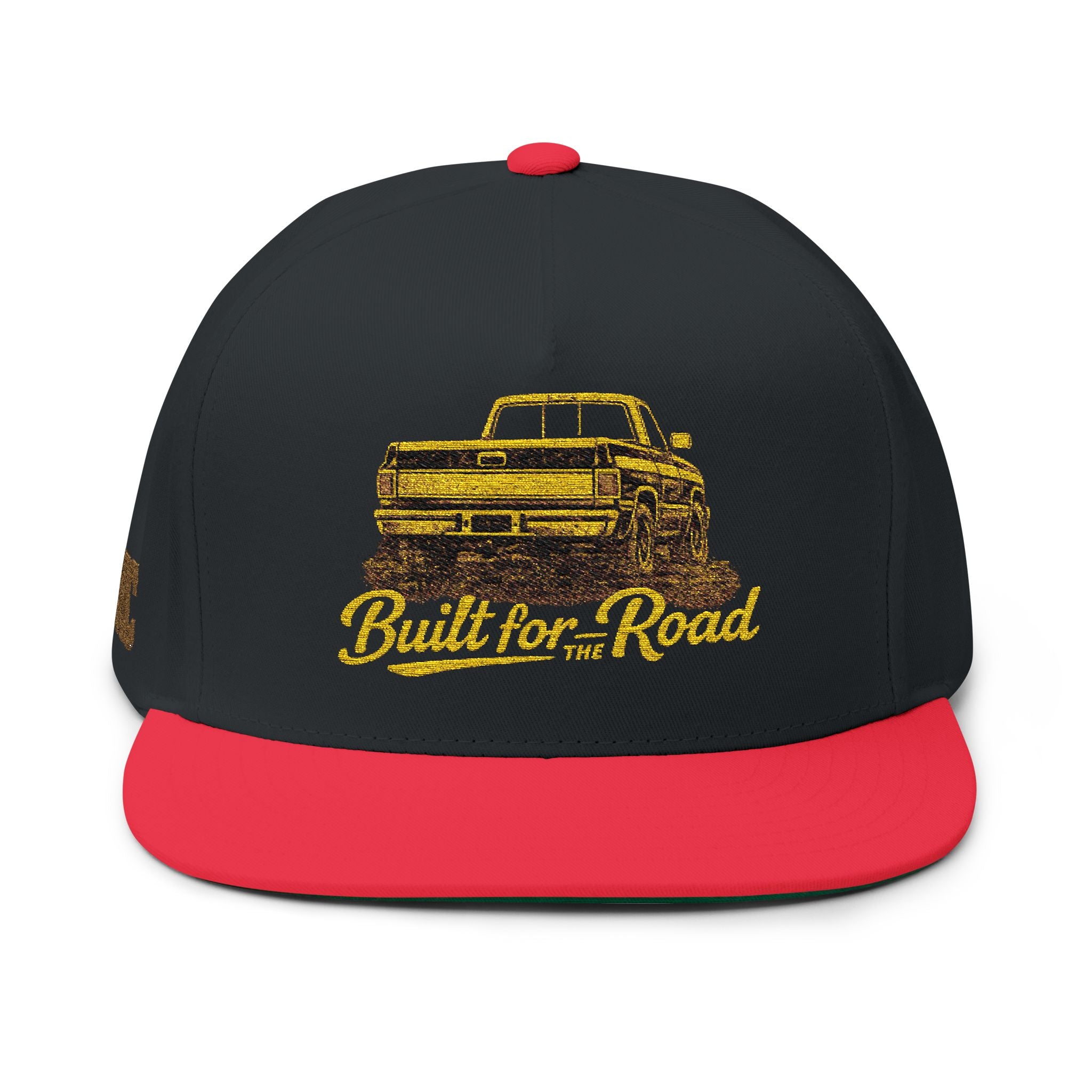 Built for the Road Embroidered Flat Bill Cap — Vintage Truck Snapback