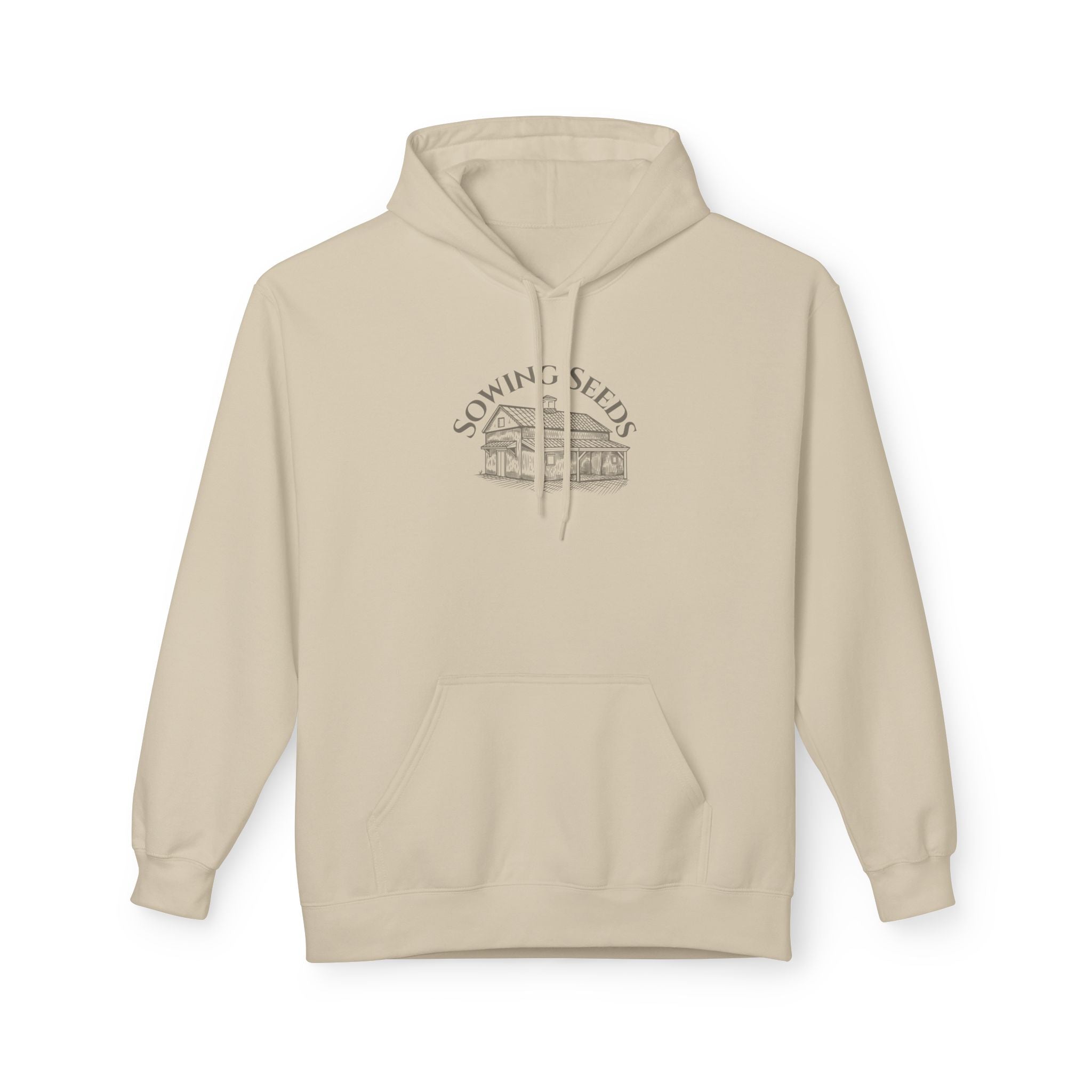 Faith Barn Hoodie — “Sowing Seeds of Faith: God First, Then the Work”