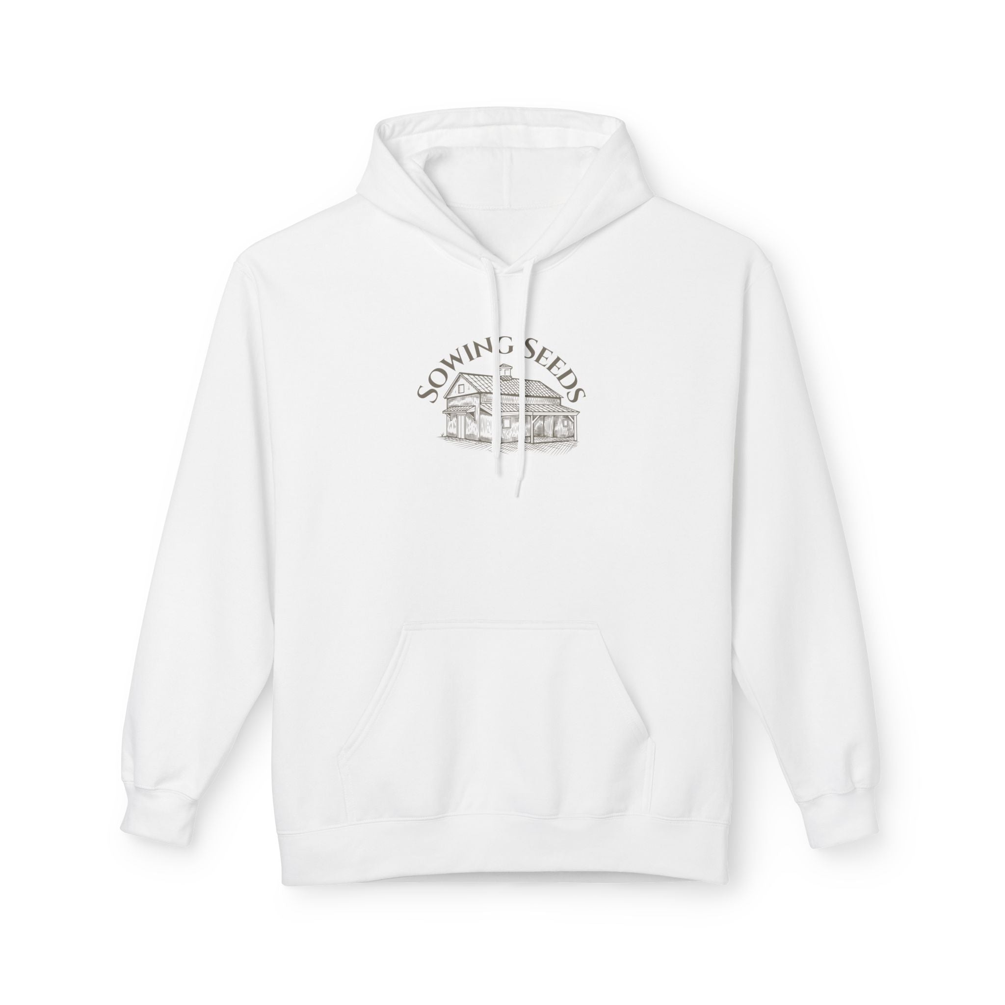Faith Barn Hoodie — “Sowing Seeds of Faith: God First, Then the Work”