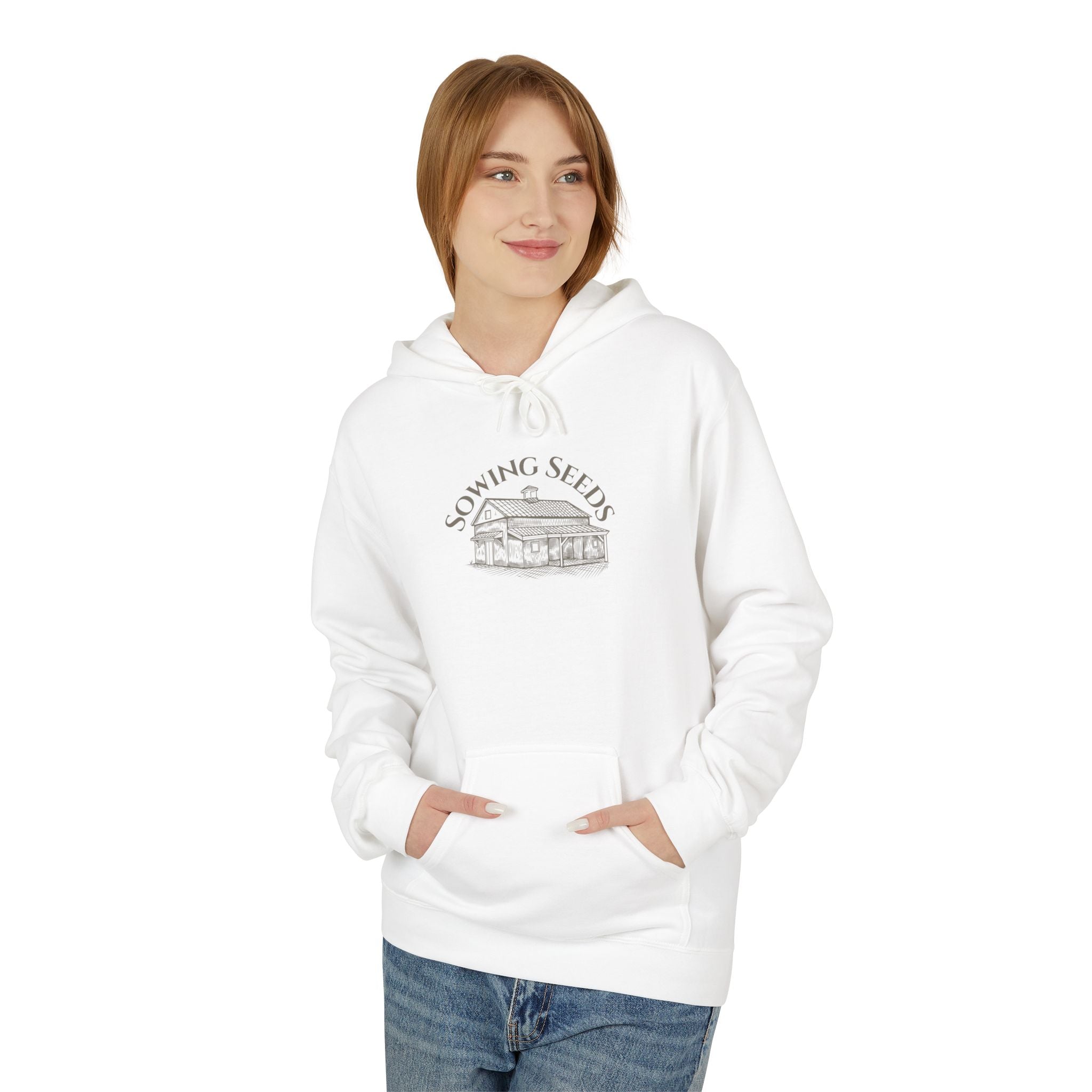Faith Barn Hoodie — “Sowing Seeds of Faith: God First, Then the Work”