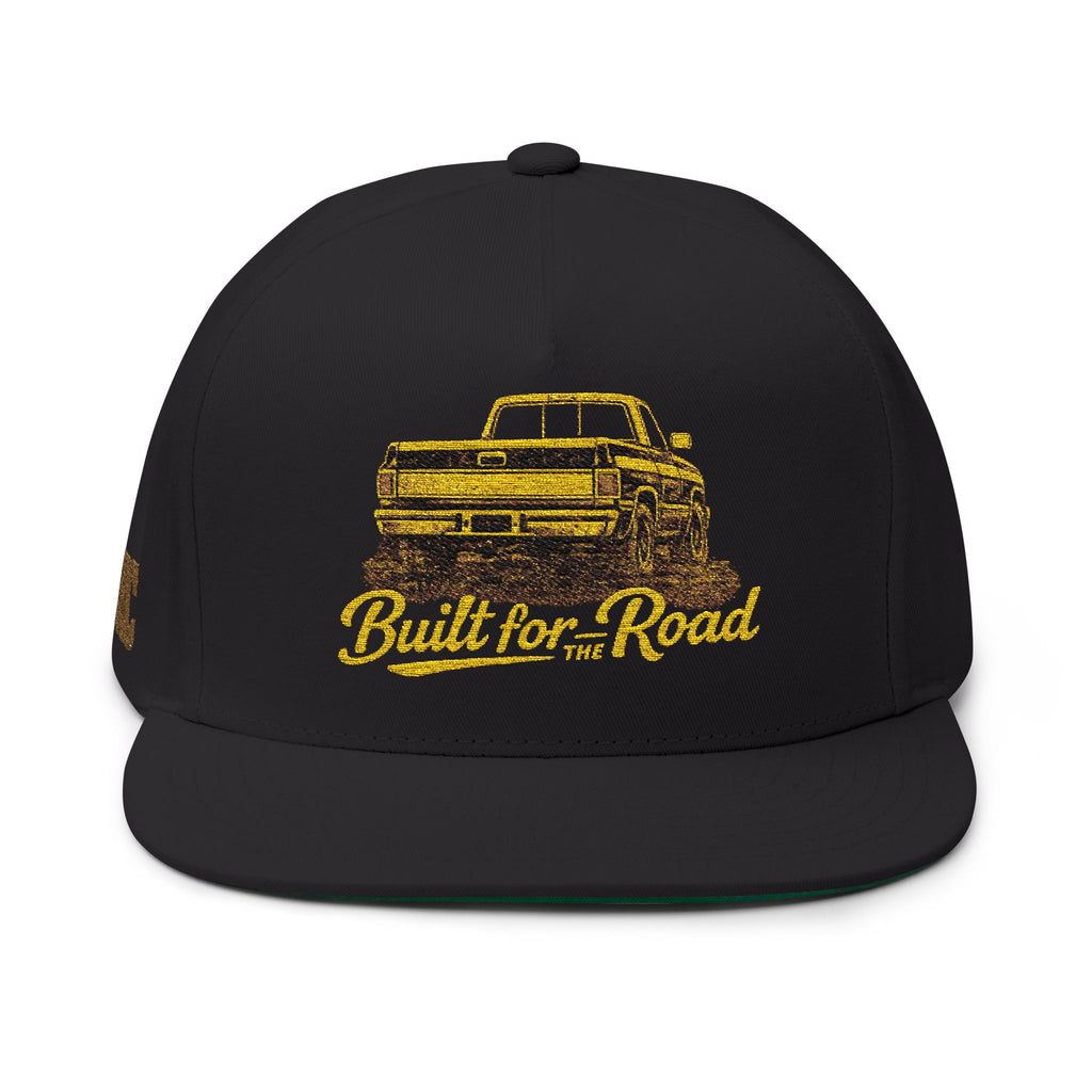 Built for the Road Embroidered Flat Bill Cap — Vintage Truck Snapback