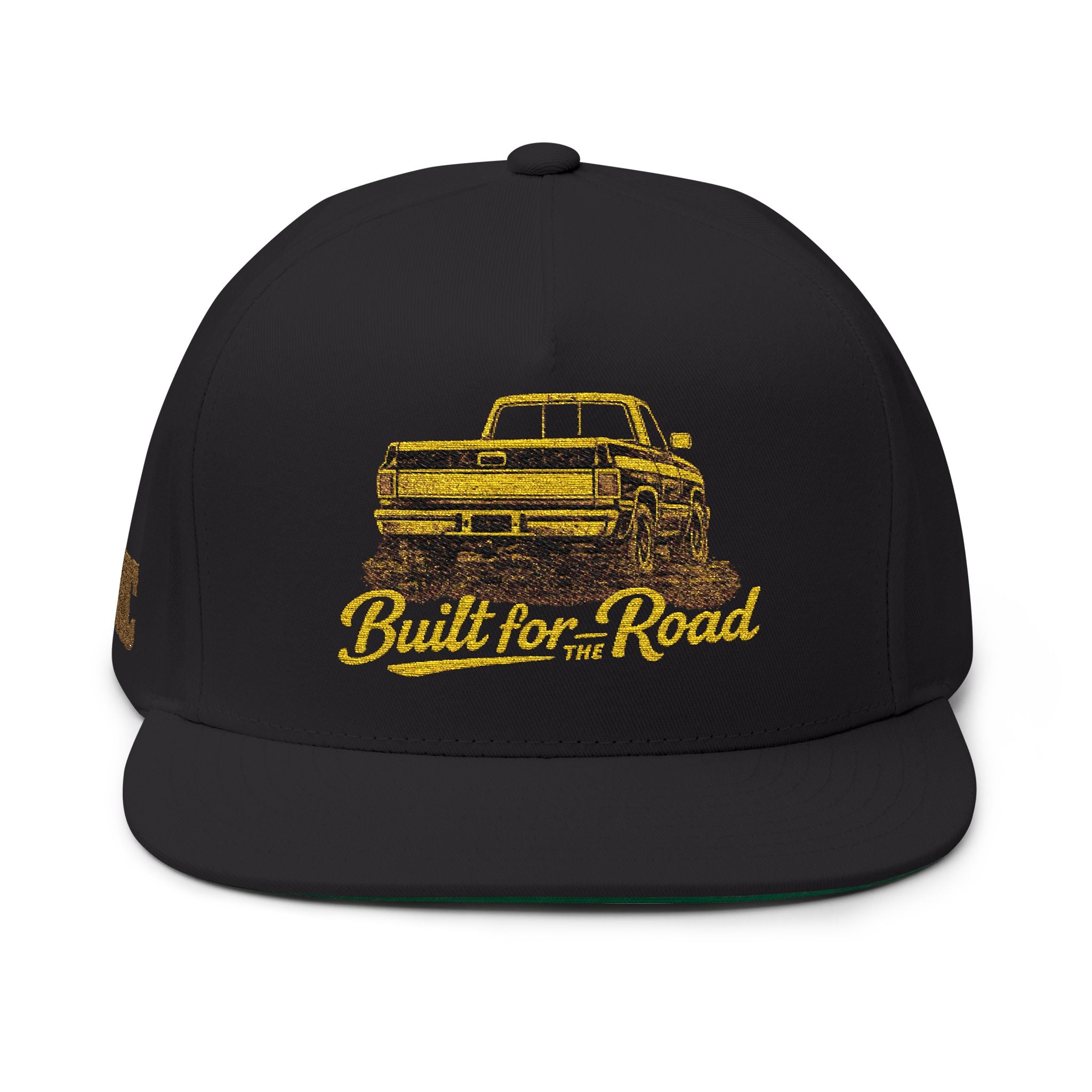 Built for the Road Embroidered Flat Bill Cap — Vintage Truck Snapback