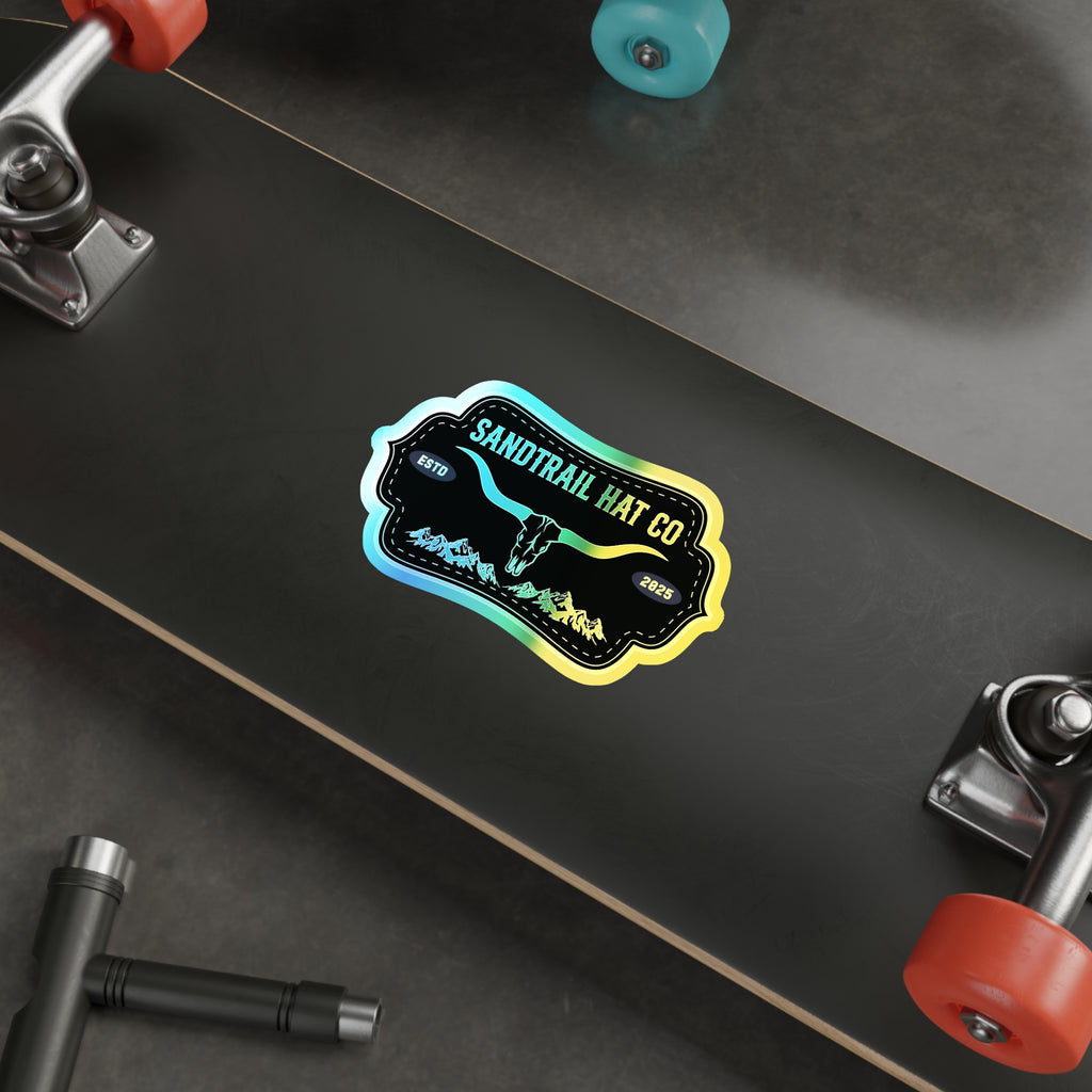 Holographic Die-Cut Sticker — Sandtrail Hat Co. Longhorn Logo
