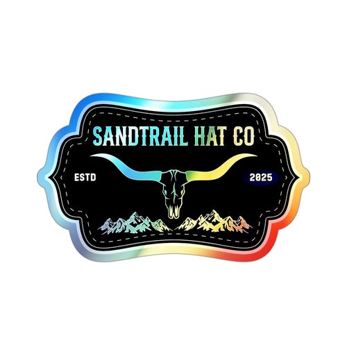Holographic Die-Cut Sticker — Sandtrail Hat Co. Longhorn Logo