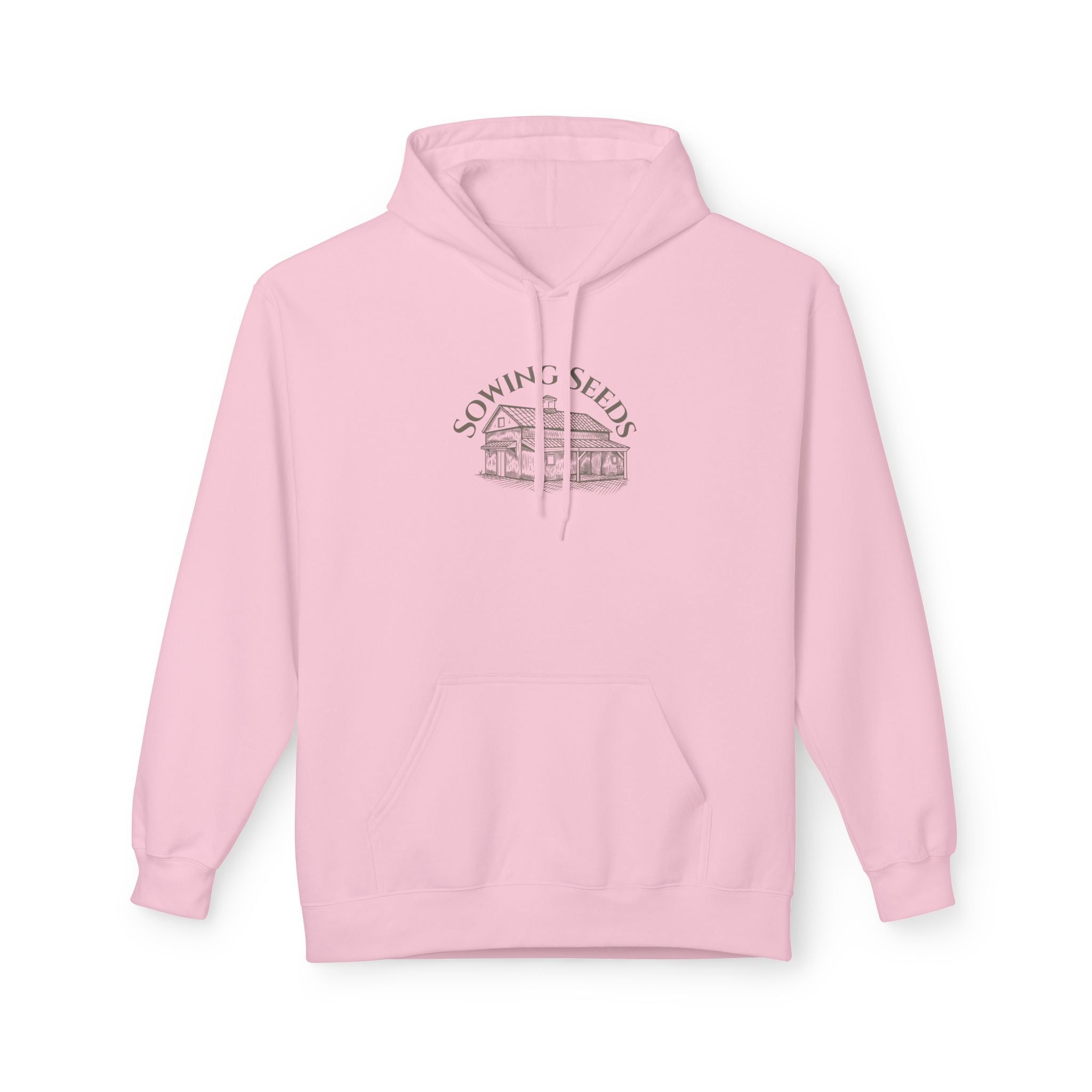 Faith Barn Hoodie — “Sowing Seeds of Faith: God First, Then the Work”