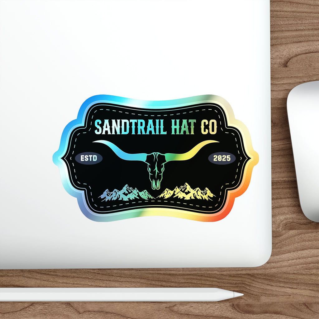 Holographic Die-Cut Sticker — Sandtrail Hat Co. Longhorn Logo