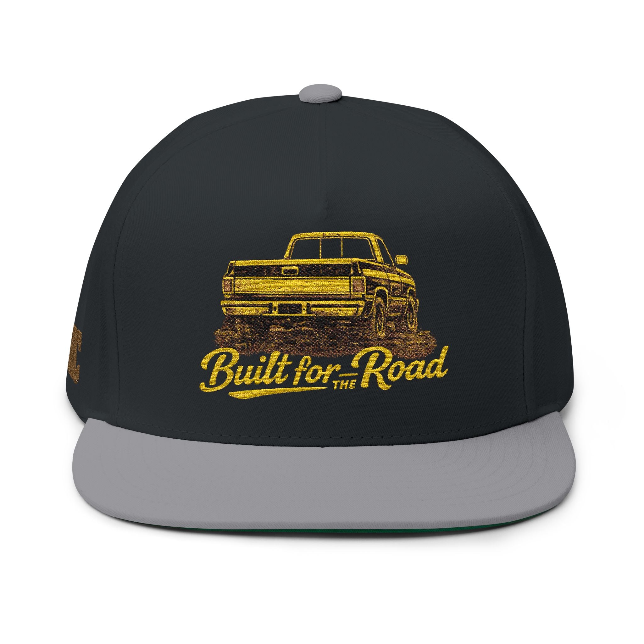 Built for the Road Embroidered Flat Bill Cap — Vintage Truck Snapback