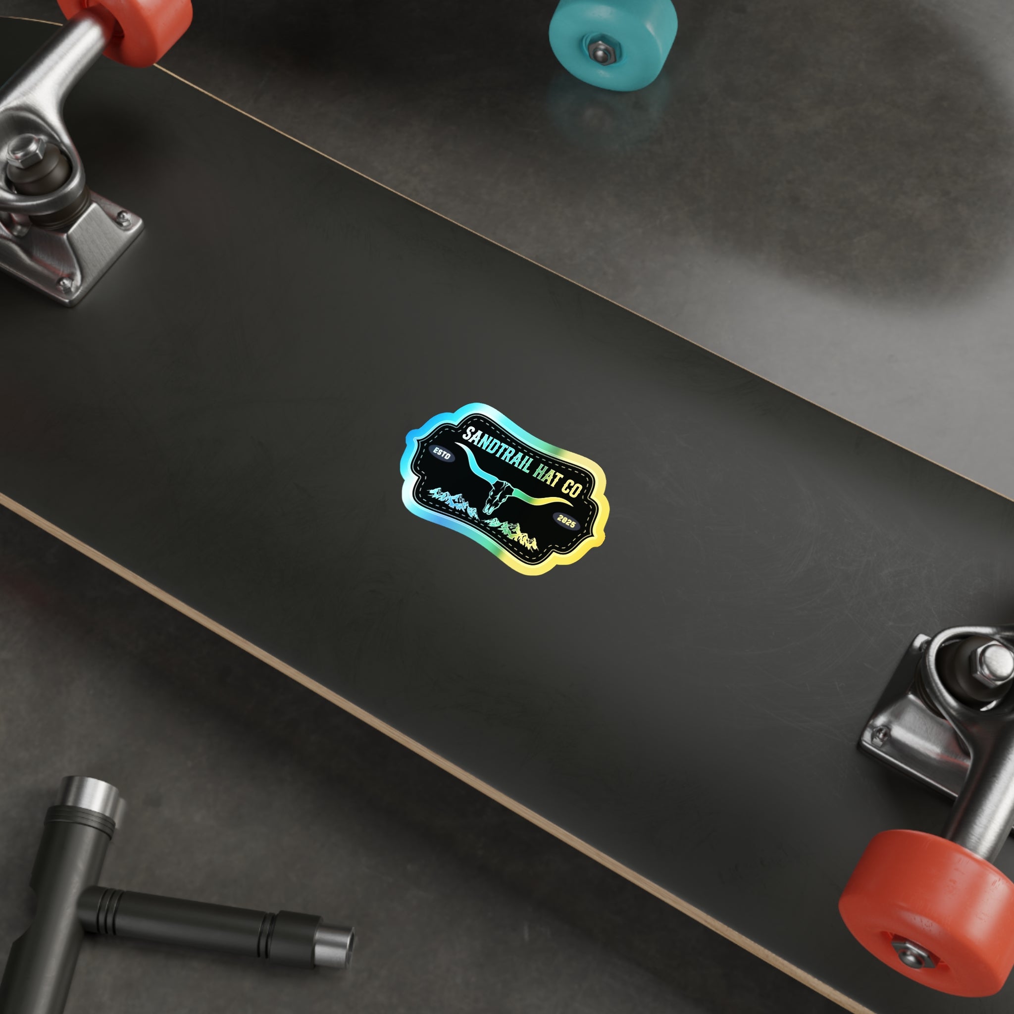 Holographic Die-Cut Sticker — Sandtrail Hat Co. Longhorn Logo